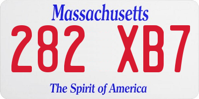 MA license plate 282XB7