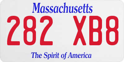 MA license plate 282XB8