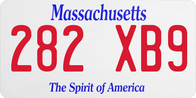 MA license plate 282XB9