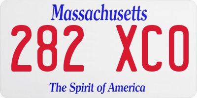 MA license plate 282XC0