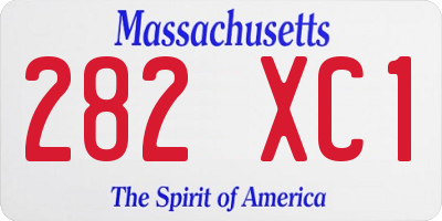 MA license plate 282XC1