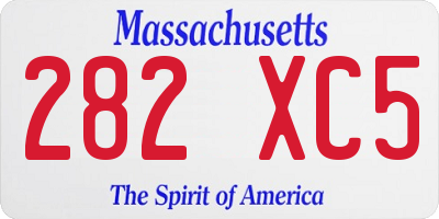 MA license plate 282XC5