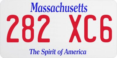 MA license plate 282XC6
