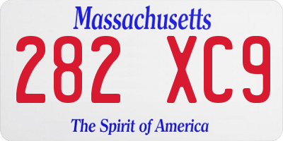 MA license plate 282XC9