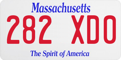 MA license plate 282XD0