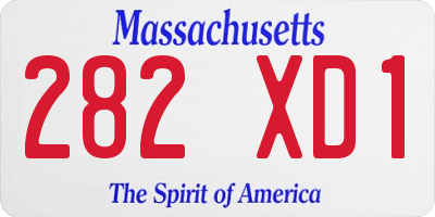 MA license plate 282XD1