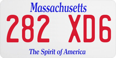 MA license plate 282XD6