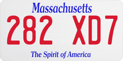 MA license plate 282XD7