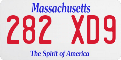 MA license plate 282XD9