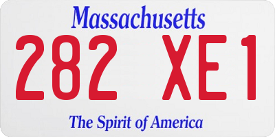 MA license plate 282XE1