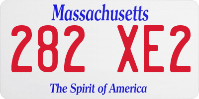 MA license plate 282XE2