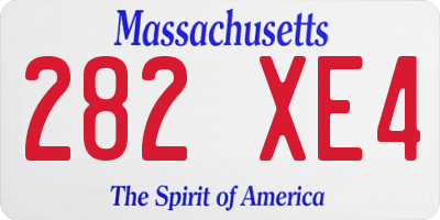 MA license plate 282XE4