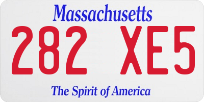 MA license plate 282XE5
