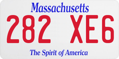MA license plate 282XE6