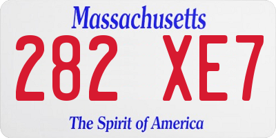 MA license plate 282XE7