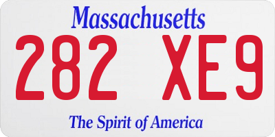 MA license plate 282XE9