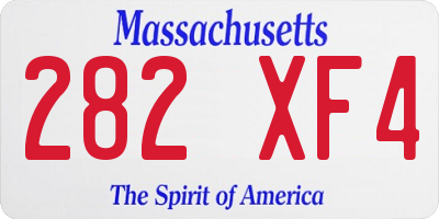 MA license plate 282XF4