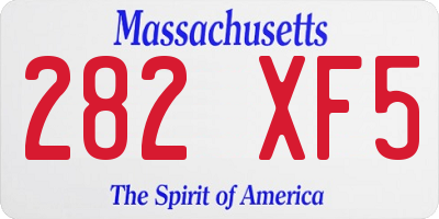 MA license plate 282XF5