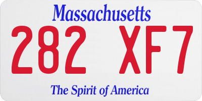 MA license plate 282XF7