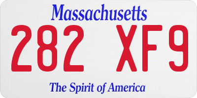 MA license plate 282XF9