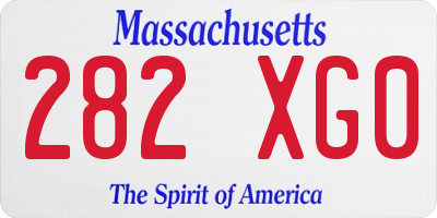 MA license plate 282XG0