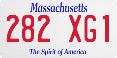 MA license plate 282XG1