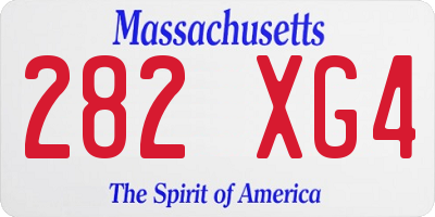 MA license plate 282XG4