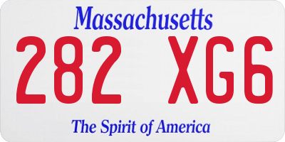 MA license plate 282XG6