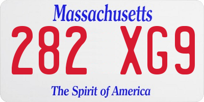 MA license plate 282XG9