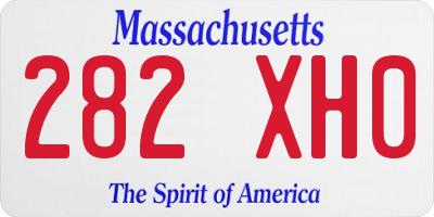 MA license plate 282XH0