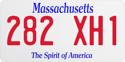 MA license plate 282XH1