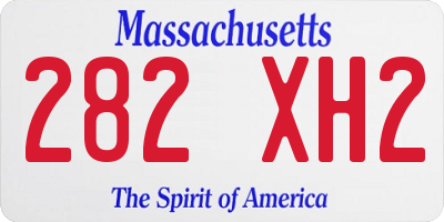 MA license plate 282XH2