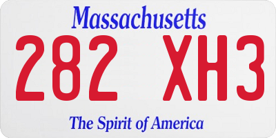 MA license plate 282XH3