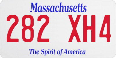 MA license plate 282XH4