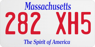 MA license plate 282XH5