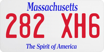 MA license plate 282XH6