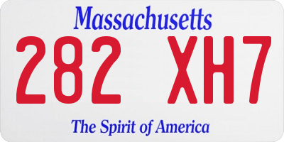 MA license plate 282XH7