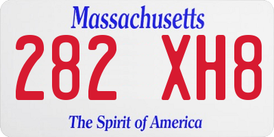 MA license plate 282XH8