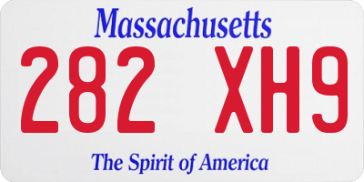 MA license plate 282XH9