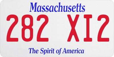 MA license plate 282XI2