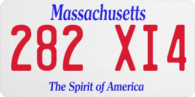 MA license plate 282XI4