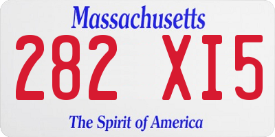 MA license plate 282XI5