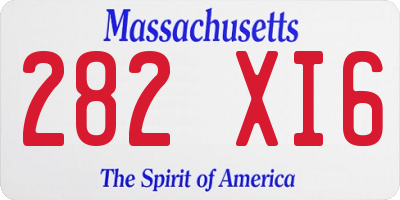 MA license plate 282XI6