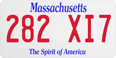 MA license plate 282XI7