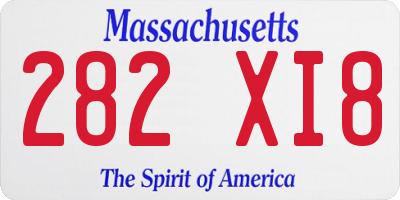 MA license plate 282XI8