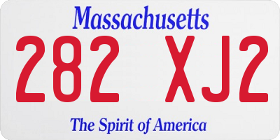 MA license plate 282XJ2