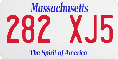 MA license plate 282XJ5