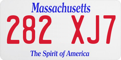 MA license plate 282XJ7