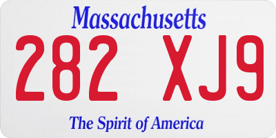 MA license plate 282XJ9