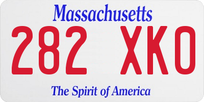 MA license plate 282XK0